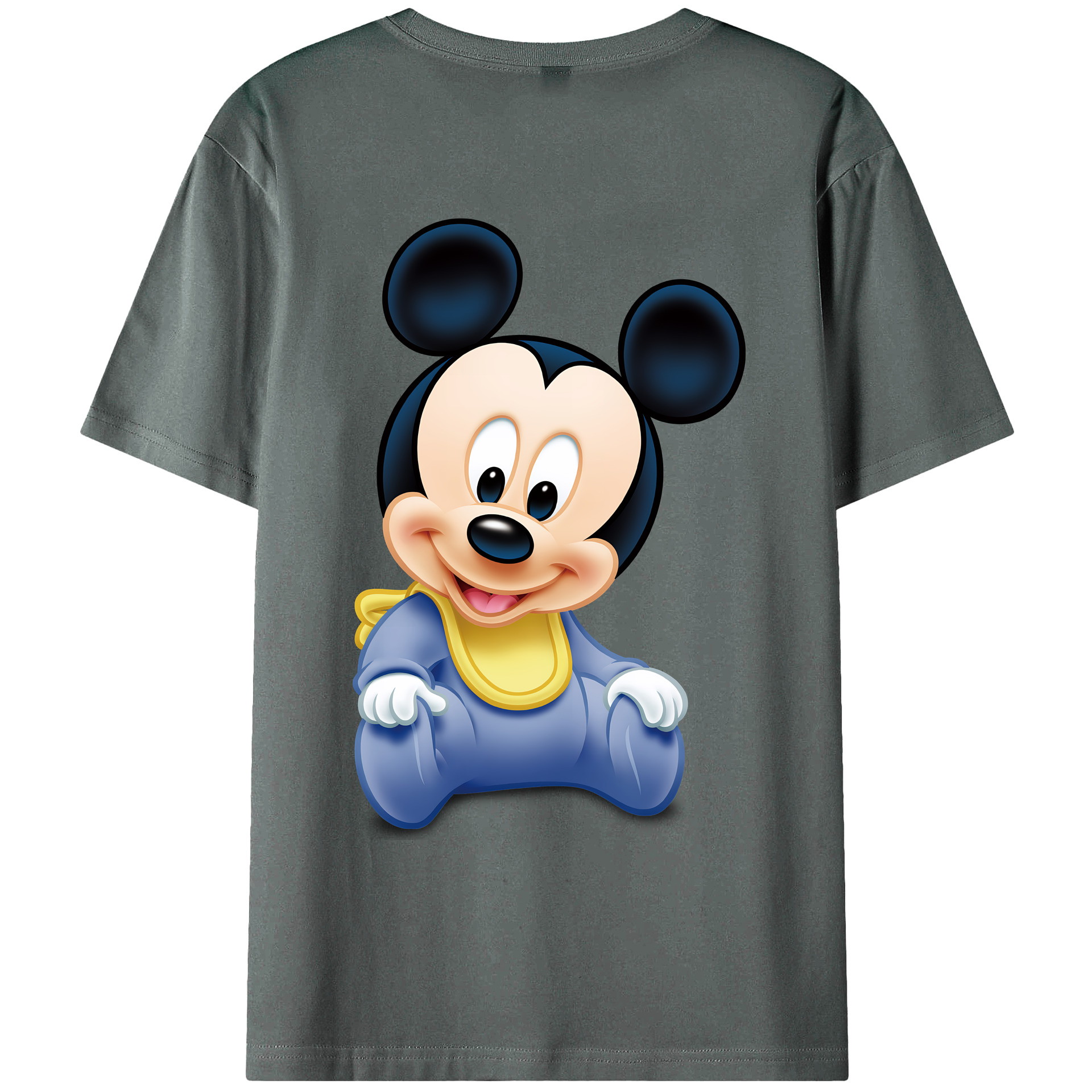 （画像用） ミッキーマウス Mickey Mouse 綿100％ メンズ半袖Tシャツ（バックプリント） 通気性